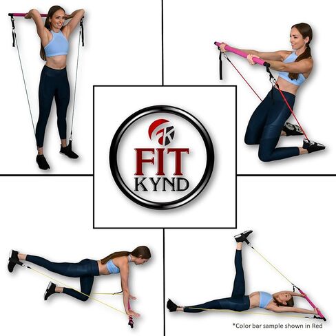 Portable Pilates Bar Kit with Resistance Bands, 6 Stackable Tension Ropes, Adjustable Strap Length, Foot Loops, Home Workout Equipment for Women. Fitness Exercises for Strength Training. in Saudi Arabia