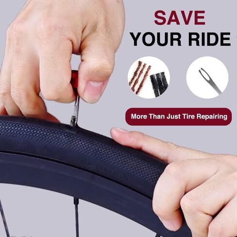 Red Mountain Bike Tubeless Tire Repair Kit, Plus 5mm Hex Key for Emergency Bicycle Repair Kit, Fix Road Bicycle Tire Punctures in Saudi Arabia