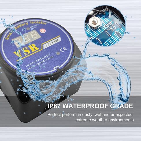 عازل بطارية مزدوج 12 فولت 80 أمبير، مرحل حساس للجهد VSR، متوافق مع بولاريس، جون ديري، جميع العلامات التجارية للدراجات النارية UTV ATV Yamaha، Kawasaki Honda، غير مناسب لبطاريات الليثيوم in Kuwait