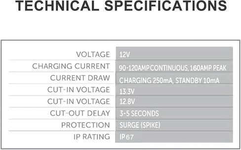 عازل بطارية مزدوج 12 فولت 80 أمبير، مرحل حساس للجهد VSR، متوافق مع بولاريس، جون ديري، جميع العلامات التجارية للدراجات النارية UTV ATV Yamaha، Kawasaki Honda، غير مناسب لبطاريات الليثيوم in Kuwait