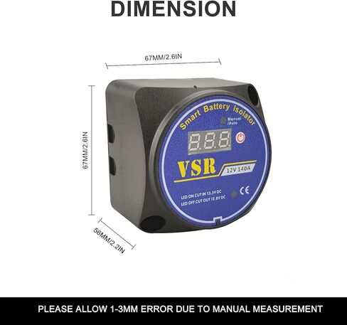 عازل بطارية مزدوج 12 فولت 80 أمبير، مرحل حساس للجهد VSR، متوافق مع بولاريس، جون ديري، جميع العلامات التجارية للدراجات النارية UTV ATV Yamaha، Kawasaki Honda، غير مناسب لبطاريات الليثيوم in Kuwait