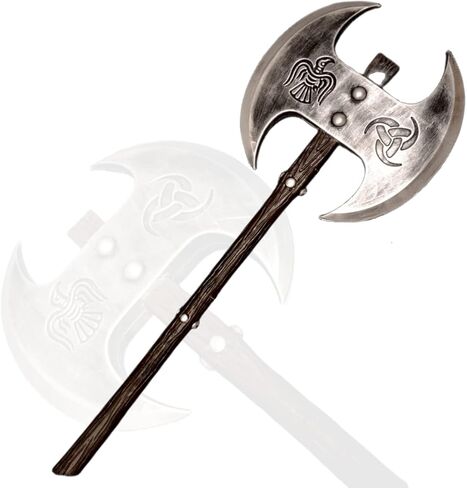 فأس برأسين من Sword Valley Viking - دعامة الرسوم المتحركة التنكرية، فأس كبير الحجم متاح للمجموعة in Kuwait