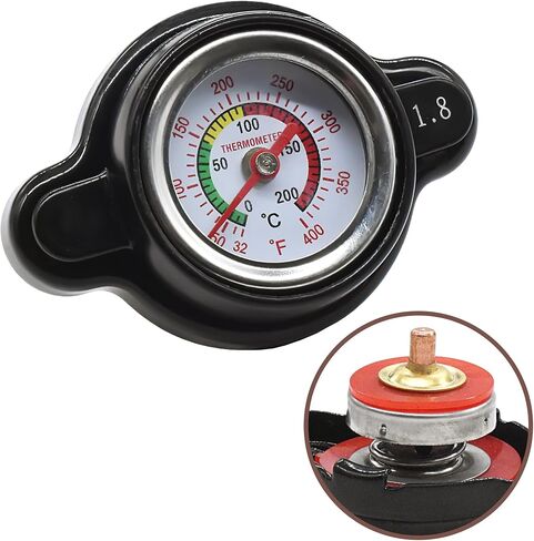 High-Pressure Radiator Cap with Thermometer Provides Fit for Honda, Kawasaki, Suzuki, Yamaha, Polaris, Husqvarna Off-Road Vehicles, KTM and More Motorcycle ATV Models 1.8 Bar, 25.6 Psi in Saudi Arabia