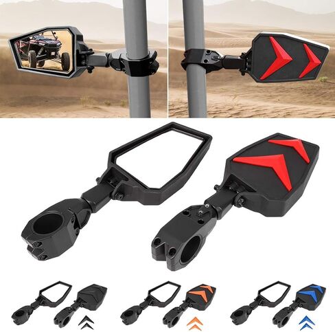 مرايا الرؤية الخلفية الجانبية DeYeShiKi UTV متوافقة مع 2008-2023 Polaris RZR 800 900 1000 XP Turbo 1.75 بوصة - 2 بوصة مشبك قضيب دوار قابل للكسر وذراع قابل للتعديل زجاج مقسى عالي التأثير ومقاوم للكسر in Kuwait