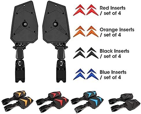 مرايا الرؤية الخلفية الجانبية DeYeShiKi UTV متوافقة مع 2008-2023 Polaris RZR 800 900 1000 XP Turbo 1.75 بوصة - 2 بوصة مشبك قضيب دوار قابل للكسر وذراع قابل للتعديل زجاج مقسى عالي التأثير ومقاوم للكسر in Kuwait