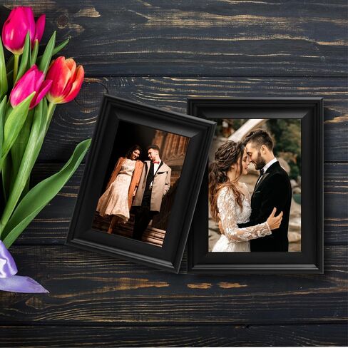 إطارات صور مقاس 5 × 7 مع زخرفة على شكل قلب، إطار صور خشبي مع زخرفة قلب قابلة للفصل لعرض الحائط والطاولة، مناسب لصور عيد الأم لمحبي النساء، أبيض in Saudi Arabia