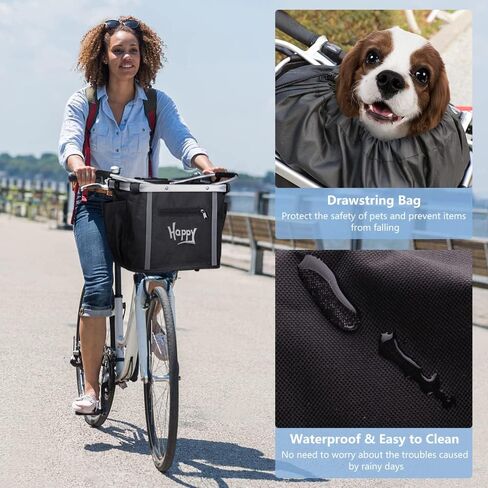 SMONTER الكلب دراجة سلة - الحيوانات الأليفة الناقل دراجة للقطط الصغيرة والكلاب الجبهة Fandlebar سلة انفصال وقابلة للإزالة الإفراج السريع سهلة التركيب للتسوق ركوب الدراجات in Kuwait