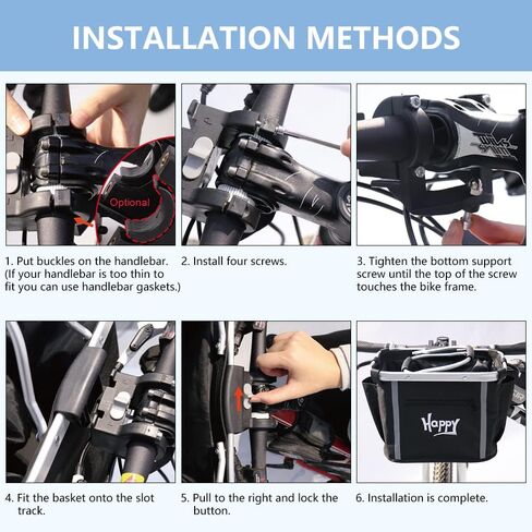 SMONTER الكلب دراجة سلة - الحيوانات الأليفة الناقل دراجة للقطط الصغيرة والكلاب الجبهة Fandlebar سلة انفصال وقابلة للإزالة الإفراج السريع سهلة التركيب للتسوق ركوب الدراجات in Kuwait