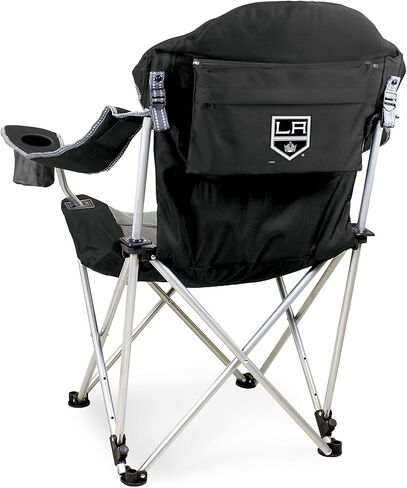 كرسي التخييم المتكئ NHL Los Angeles Kings من PICNIC TIME، كرسي الشاطئ للبالغين، كرسي رياضي مع حقيبة حمل، (أسود مع لمسات رمادية) in Saudi Arabia