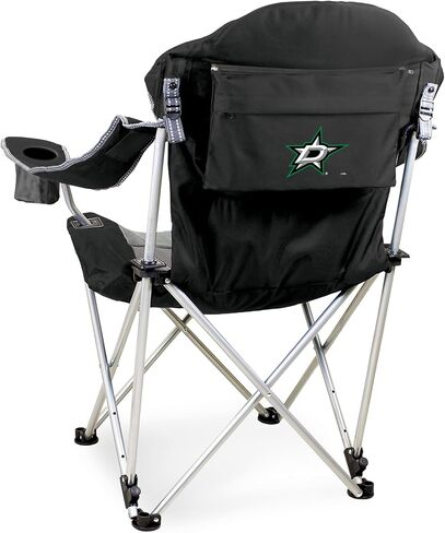 PICNIC TIME NHL Dallas Stars Reclining Camp Chair, Beach Chair for Adults, Sports Chair with Carry Bag, (Black with Gray Accents) in Saudi Arabia