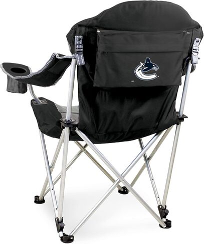 PICNIC TIME NHL Vancouver Canucks Reclining Camp Chair, Beach Chair for Adults, Sports Chair with Carry Bag, (Black with Gray Accents) in Saudi Arabia