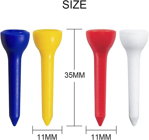 تي شيرتات جولف قصيرة من البلاستيك مقاس 1.4 بوصة عدد 100 تي شيرتات حديدية للجولف - ألوان مختلطة 35 مم in Kuwait