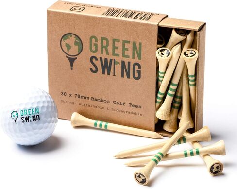 Green Swing Bamboo Golf Tees | Strong Sustainable Biodegradable | 30pcs in Saudi Arabia