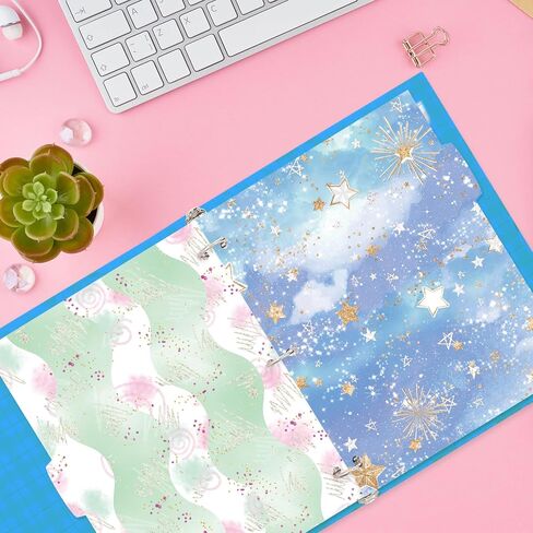 3 Ring Binder Dividers with Tabs 20 PCS Fashion Bright Color Paper Insertable Dividers in Saudi Arabia