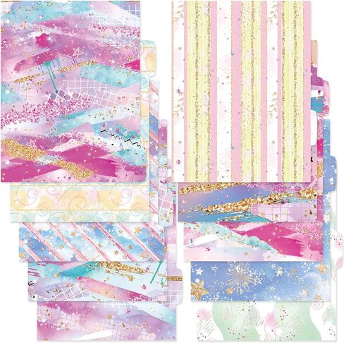 3 Ring Binder Dividers with Tabs 20 PCS Fashion Bright Color Paper Insertable Dividers in Saudi Arabia