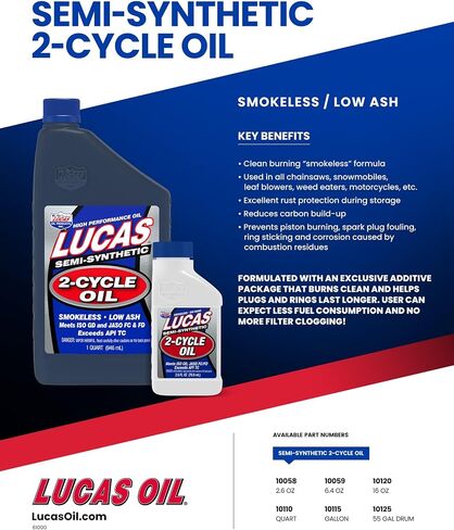 Lucas Oil 10110 Semi-Synthetic 2-Cycle Oil - 1 Quart Bottle in Saudi Arabia