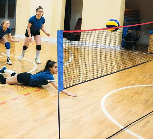 Volleyball Net,Adjustable Volleyball Training Net,Portable Volleyball Net with A Carry Bag,Regulation Size for Outdoor/Indoor Use,Blue Volleyball Practice Net,Easy to Install Sports Net in Saudi Arabia