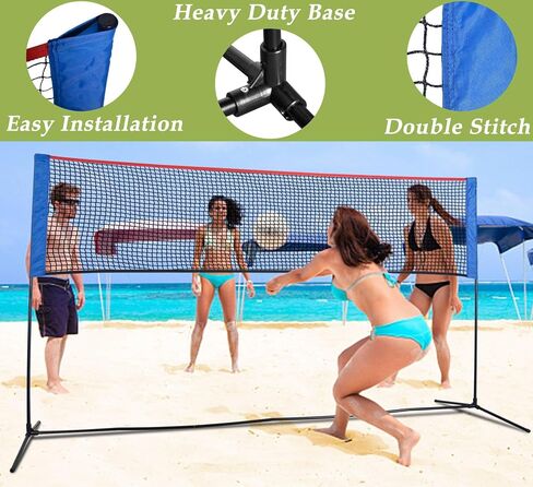 Volleyball Net,Adjustable Volleyball Training Net,Portable Volleyball Net with A Carry Bag,Regulation Size for Outdoor/Indoor Use,Blue Volleyball Practice Net,Easy to Install Sports Net in Saudi Arabia