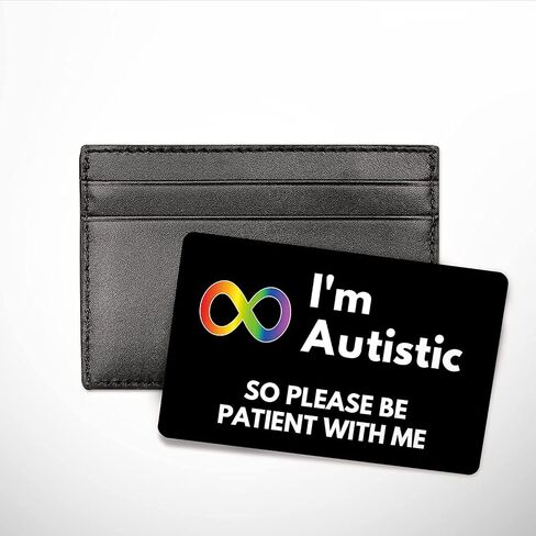 Autism Autistic Anxious Non-Verbal Awareness Medical Card, Autism Card with Writable Panel and Autism Patterned Lanyard with Waterproof Card Holder (I’m Autistic Card & Autism Lanyard) in Kuwait