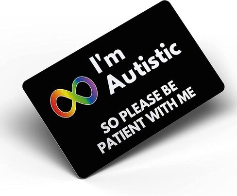 Autism Autistic Anxious Non-Verbal Awareness Medical Card, Autism Card with Writable Panel and Autism Patterned Lanyard with Waterproof Card Holder (I’m Autistic Card & Autism Lanyard) in Kuwait