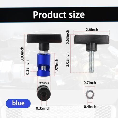 قطعتان من قضيب دعم غطاء محرك السيارة، قضيب ضغط الهواء في صندوق السيارة، أداة تثبيت عمود امتصاص الصدمات، أداة تثبيت عمود امتصاص الصدمات متعددة الأغراض، جهاز مضاد للقرص، عالمي للسيارات (أزرق) in Kuwait