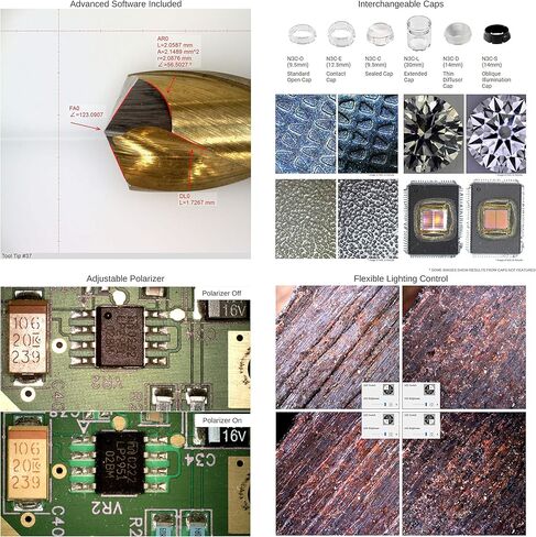 مجهر Dino-Lite لاسلكي + USB رقمي WF4115ZT - 1.3 ميجابكسل، تكبير بصري 20x - 220x، قياس، ضوء مستقطب (WF-20 متضمن) in Kuwait