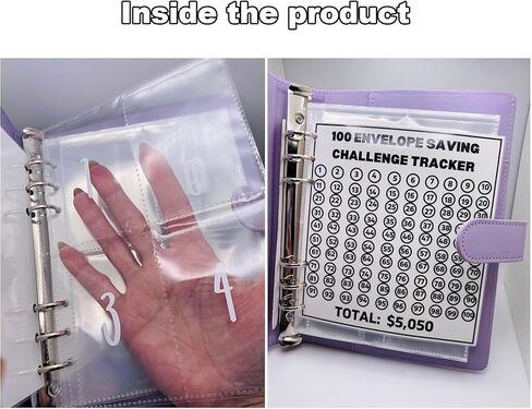100 Envelope Challenge Binder, 2023 New Savings Challenges Binder, Savings Book with Cash Envelopes, Budget Binder Planner Book for Budgeting Planner & Saving Money, Mintblue in Saudi Arabia