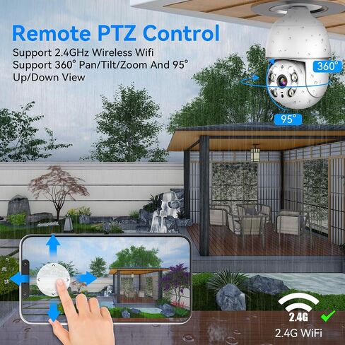 4MP Keilini Light Bulb Security Camera Outdoor Wireless Wifi Waterproof,Light Socket Security Camera 360,Home Wireless Security Cameras Audible Alarm in Saudi Arabia