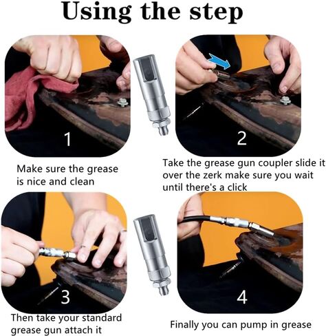 1 PCS Grease Gun Coupler Strong Grease Coupler Grease Gun Tip Push on Slotted Right Angle 90 Degree Grease Coupler with 1/8 inch NPT Threads for Farm Truck Auto Industrial Use in Kuwait