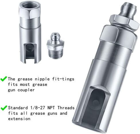 1 PCS Grease Gun Coupler Strong Grease Coupler Grease Gun Tip Push on Slotted Right Angle 90 Degree Grease Coupler with 1/8 inch NPT Threads for Farm Truck Auto Industrial Use in Kuwait
