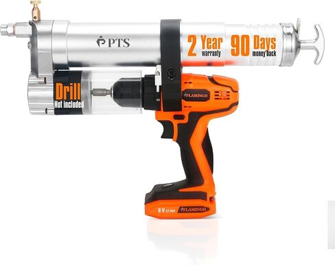 PTS Grease Gun Attachment for Cordless Drill Transform an Impact Driver or Drill into a Battery Operated, Electric Powered Grease Gun - with Adapter Accessories Kit, Hose and Pump Fitting in Saudi Arabia