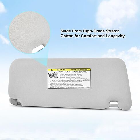 Left Side Driver Side Sun Visors Compatible with 2007-2011 Toyota Camry, Replacement for 74320-06780-B0,74320-33B81-B0, Without Sunroof and Light in Saudi Arabia