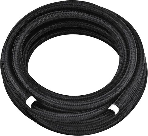 4AN 20FT مجموعة خط الوقود، AN4 النايلون الفولاذ المقاوم للصدأ مضفر CPE خط الوقود النفط / الغاز / خرطوم الوقود خرطوم تركيب نهاية مع 6 قطع دوارة خرطوم الوقود المناسب طقم محول - أسود in Kuwait