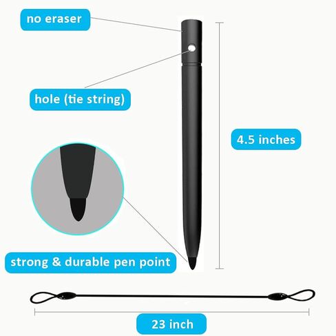أقلام تابلت للكتابة LCD مقاس 4.5 بوصة للوحة الرسم ولوحة الرسم ولوحة الكتابة LCD (عبوة من 7 أقلام + 7 عبوات من الخيوط المرنة) in Kuwait