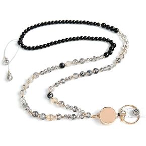 Lanyard for ID Badge and Keys for Women, ID Badge Lanyard with Natural Stone, Teachers Badge Holder Lanyards(Style3)