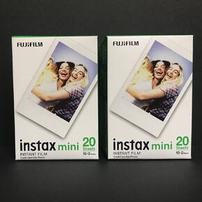Fujifilm INSTAX Mini Instant Film 4 Pack 40 Sheets (White) for Fujifilm Mini 8 & Mini 9 Cameras + Quality Photo Microfiber Cloth
