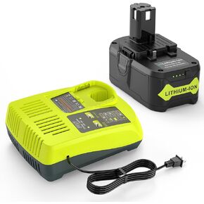 Futurebatt [2Pack] 18V 6.0 Ah HIGH Capacity Battery for Ryobi ONE+ System P102 P103 P105 P107 P108 P109 P122 18-Volt w/LED Gauge Indicator Cordless Tool Battery
