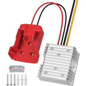 18V to 12V Step Down Power Inverter Aadpter Works with Milwaukee 18 Volt Battery, DC 18V to DC 12V 20A 240W Power Wheel Converter, Buck Boost Voltage Regulator with Low Voltage Protection