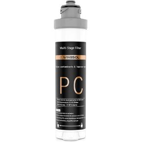Under Sink Water Filter Replacement, reduce 99.99% Chlorine, Heavy Metals, Odor, Smell, Rust, Sediment, 8K Gallon Life & High-flow, Multi-stage Filter, Compatible with WS-QC-001/ WS-QC-001(F)