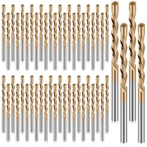 50Pcs Drywall Bit, 1/8 Inch Spiral Saw Tip Cutting Bits, M2 High Speed Steel Drywall Cutting Bits, Precision Drywall Guide Point Cutting Bits for Drywall Work Outlets Woodworking (Gold)