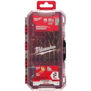 Milwaukee Shockwave Titanium Drill Bit Kit w/ 15 Pcs 48-89-4670