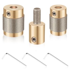 Glass Diamond Grinder Bit Head Tools Stained Glass Drill Bits Brass Core Stained Glass Grinder Bits Stain Glass Tools Diamond Grinding Bit Head Tools for Stained Glass 4 Sizes (1" 3/4" 1/4" 1/8")