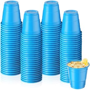 100 Pcs 2 oz Disposable Shot Glasses Mini Disposable Shot Cups for Party Small Shot Plastic Cups for Wedding Party Beer Taste Serving Snacks Samples Tastings(Black)