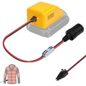 Adapter for Dewalt 20v to 12v,Battery Adapter for Dewalt 20V Lithium Battery Conversion with Cigarette Lighter Connector,Buck Adapter for Car Power Tools, Car Refrigerator