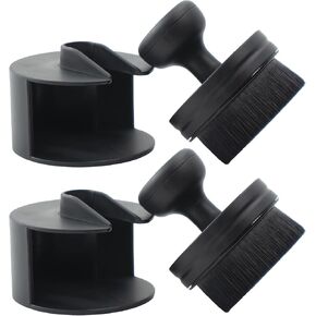 VIKING Tire Shine Applicator Brush, Automotive Tire Dressing Applicator Brush, Storage Stand Included for Detailing and Car Wash Kit, Black, 2.3 Inch Diameter