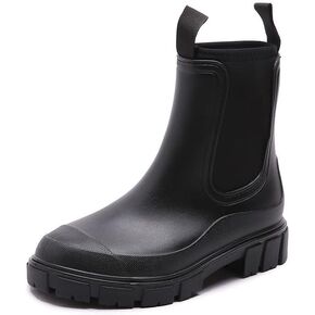 Harssidanzar Womens Short Rain Boots Waterproof Garden Shoes Anti-Slip Ankle Chelsea Boot for Outdoor Work HL216US