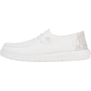 Hey Dude Wendy Metallic Sparkle White Size 9, Women’s Shoes, Women’s Slip-on Loafers, Comfortable & Light-Weight