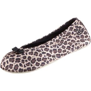 isotoner Women's Satin Ballerina Slippers with Soft Tie Bow and Suede Sole