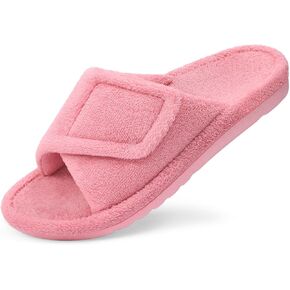 Litfun Women's Orthopedic Slippers with Arch Support Adjustable Open Toe House Shoes for Plantar Fasciitis