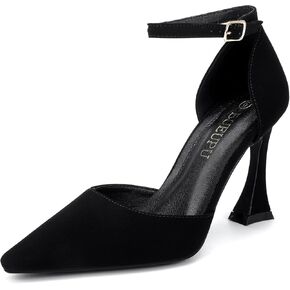 Women's Chunky Heel Square Toe Ankle Strap Pump - 3.5 Inch Block Heel Dress Shoes for Women